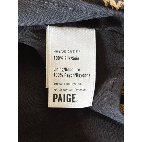 Paige Chamomile Dress‎ Size Small Hyde Black Mixed Tiger Print 100% Silk Lined - Picture 11 of 11